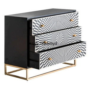 Tradebyd Commode élégante en incrustation d'os Unité de rangement de qualité supérieure Idéal pour les coins de bureau et la décoration intérieure - Product Image 3