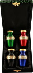 Urna de cremación de recuerdo griega de latón hecha a mano, Mini suministros funerarios de Metal para cenizas, hermosa opción conmemorativa - Product Image 3