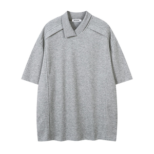 Camiseta de Manga Corta para Hombre, Tejida, 100% Algodón, Color Personalizado, Color Sólido, Transpirable, Ecológica, Cuello en V, Corte Holgado - Product Image 1