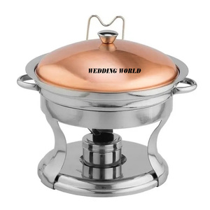 Chauffe-plat décoratif en métal plat fait main d'excellente qualité forme ronde en acier inoxydable vente en gros chauffe-plats en métal - Product Image 1