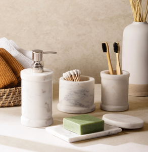 Ensemble de salle de bain en marbre d'excellente qualité Ensembles d'accessoires de bain effet marbre haut de gamme classiques faits à la main Ensemble de salle de bain en marbre - Product Image 5