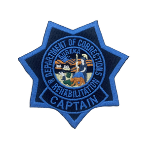 Parche Bordado con Insignia de Capitán CDCR, Cinta Azul y Estrella, para Gorras y Ropa, Termoadhesivo, Tela de Sarga, Logotipo Personalizado Disponible - Product Image 1