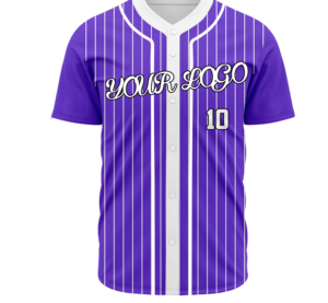 Maillot de baseball antibactérien à séchage rapide et respirant pour hommes avec motif à fines rayures Logo personnalisé personnalisé nom - Product Image 2