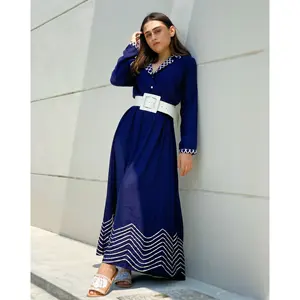 Coral Blue Long <b>Dress</b> Made of <b>Rayon</b> by Thread & Button with 5.0 Rating - Product Image 4