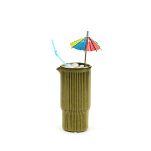 CYC3508YL Jarra de Cerámica Estilo Tiki, Color Amarillo Paja, Grande, Hermética, 7.7 Pulgadas - Product Image 5