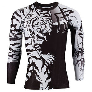 100% Poliéster Spandex Tela Mejor precio Rash Guard Tasa al por mayor Compresión profesional Rash Guard - Product Image 3