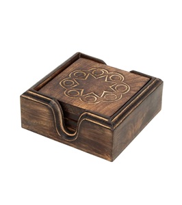 Wooden <b>Bar</b> Coasters for Drinks-Decorative Cocktail - Crafted from Seasonal Wood-Round Shape Coaster-Set of 6 <b>Bar</b> - Product Image 6