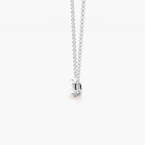 Minimalist Round Diamond Pendant Necklace 925 <b>Silver</b> Rhodium Plated Bezel Setting <b>Box</b> <b>Chain</b> Unisex Everyday Wear - Product Image 2