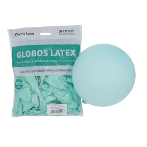 Globos de Látex Party Love de 25 cm, Color Azul Pastel Tiffany, Bolsa de 50 Unidades para Decoración - Product Image 2