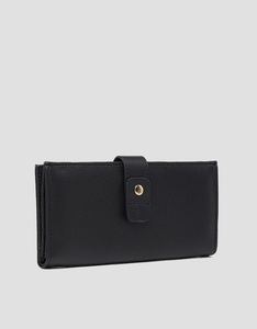 100% cuir véritable dames fermeture à glissière portefeuille doux et magnifiquement conçu avec chaînes décoration longue et bouton fermeture noir - Product Image 2