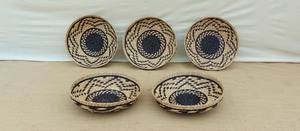 Assiette murale en rotin artisanal plateau en jonc de mer tissé à la main panier suspendu Boho pour décor à la maison rustique ou installation murale artistique - Product Image 5