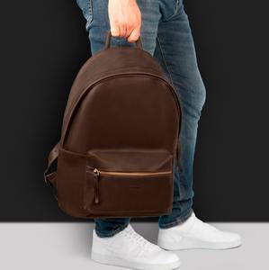 Mochila de Cuero Genuino Vintage Resistente al Agua y Antirrobo LBP-0050, Bolsa de Negocios para Portátil, para la Escuela, Viajes, con Cierre - Product Image 4