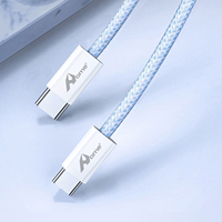 60W TYPE-C à TYPE-C 3M 1101226 BLEU Cuivre pur USB Tipo C Câble de charge rapide 6A/60W/3A emballé dans une boîte
