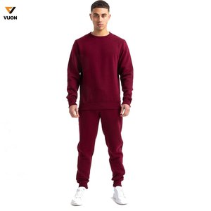 Ensemble de jogging à capuche unisexe 100% coton sweat-shirt en éponge française Logo personnalisé survêtement pour hommes pour le jogging d'hiver sweat à capuche à col rond - Product Image 1