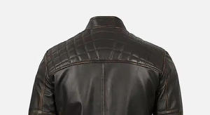 Veste de motard d'hiver décontractée à col montant pour hommes en cuir d'agneau véritable noir avec fermeture à glissière ODM Type d'approvisionnement - Product Image 4