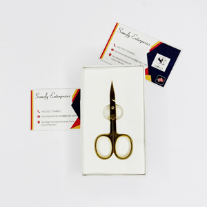 High Quality Gold Plasma Mini Manicure Set Luxury Stainless Steel Cuticle Scissors Eyebrow Eyelash Hair <b>Nail</b> Cutting Cosmetic - Product Image 2