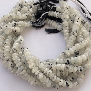 6Mm 8Mm 10Mm Tự Nhiên Màu Đen Spot Trắng Cầu Vồng <span class=keywords><strong>Moonstone</strong></span> Đá Mịn Rondelle Hạt Sợi Bán Quý Lớn Chunky Kích Thước Chuỗi - Product Image 3