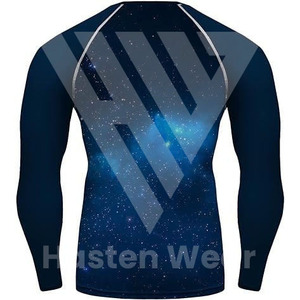 Vêtements de sport pour hommes Rash Guard à manches longues Tissu doux confortable Fabriqué en spandex Chemises de compression à prix de gros - Product Image 2