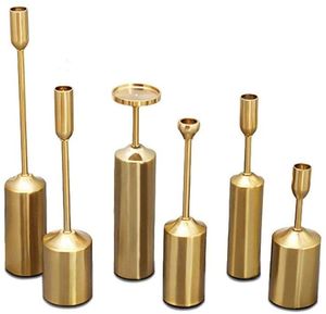 Elegante portavelas de metal de hierro para decoración lujosa, ajuste de mesa, fiestas en casa, arreglos de boda y ambiente acogedor - Product Image 1