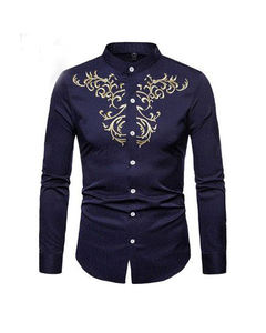 Chemises décontractées pour hommes à coupe ajustée, manches longues, double boutonnage, en satin anti-boulochage avec petite poche – Vente en gros personnalisée pour l'automne - Product Image 5