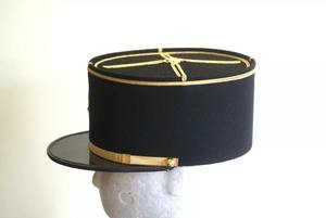 Chic Olive <b>Green</b> French <b>Hat</b> with Soft Felt and Timeless Elegance Handmade Golden Embroidered French Kepi - Product Image 5