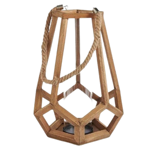 Poignée de corde lanterne en bois de manguier lanternes colorées brunes décoratives décor de mariage utilisation de la foudre intérieure - Product Image 5