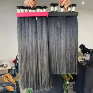 Bulk For Bleaching To Blonde Color Straight Silky Long Length Bundles Raw Vietnamese Human Hair Extensions