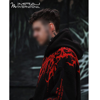 Hoodie Pria Kasual Warna Hitam Terlaris dengan Desain Sendiri, Bahan Katun 100% Ramah Lingkungan dan Bernapas, Efek Acid Wash
