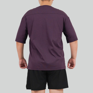 Camiseta informal de manga corta con cuello redondo de gran tamaño para hombre, 100% algodón, transpirable, ecológico, antibolitas, abertura Vertical, detalle del dobladillo - Product Image 6
