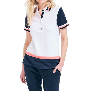 Nueva moda de alta calidad, camiseta Polo lisa en blanco para mujer, camiseta de manga corta de algodón y poliéster personalizada en diferentes colores para exteriores - Product Image 1