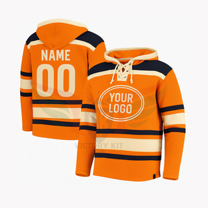 เสื้อฮู้ดฮอกกี้แคนาดา ลายทาง ทีมโลโก้ ติดกระดุมแบบผูกเชือก เสื้อเจอร์ซีย์ฮอกกี้มีฮู้ด - Product Image 6