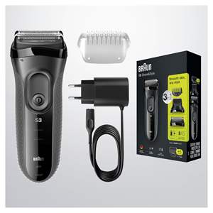 Afeitadora Eléctrica Inalámbrica Recargable, Recortadora de Barba Negra de Precisión con 5 Peines, Doble Cuchilla, Impermeable IPX7 para Cuerpo y Autocaravanas - Product Image 3