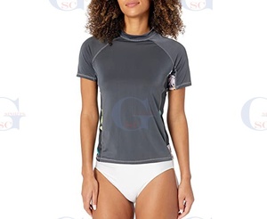 Chemises de sport de haute qualité pour femmes, imprimé par Sublimation, protège-éruptions cutanées, manches courtes, t-shirt de compression ras du cou - Product Image 4