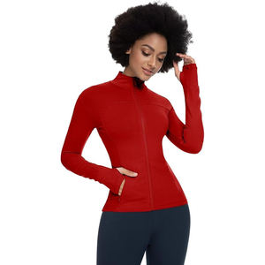 Veste de sport à fermeture éclair intégrale pour femme, haut léger et extensible, vêtements de yoga doux, entraînement confortable, mélange de nylon et de spandex - Product Image 4