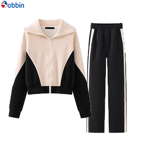 Ensembles de sweat-shirts à capuche surdimensionnés personnalisés pour femmes, sweat-shirt uni de haute qualité, broderie, épaules tombantes, vêtements d'hiver, survêtements - Product Image 2