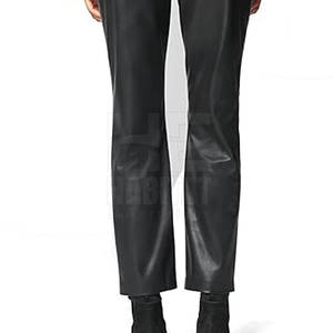 Pantalones de Cuero Clásicos para Mujer, Negros, de Alta Calidad, Cuero Suave, Cómodos para Uso Diario - Product Image 6