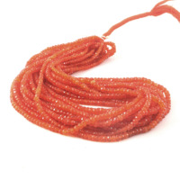 Perles facettées rondes en cornaline naturelle 3mm-5mm, perles de pierre précieuse en cornaline orange, brin de 16 pouces, pour la fabrication de bijoux, lot en gros