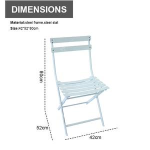 Outdoor Coffee <strong>Sets</strong> Foldable Steel Plate Table and Foldable Chair Camping Patio Dinning Steel Garden <strong>Bistro</strong> Chair <strong>3</strong> <strong>Piece</strong> <strong>Sets</strong> - Product Image 5