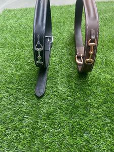 Ecuestre de alta calidad tambor teñido caballo equino jinete Bit cinturón con fantasía cosida con hebilla de latón equipo de caballo jinete - Product Image 5