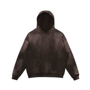 Venta al por mayor de sudaderas con capucha lavado ácido transpirable de algodón mezclado básico con ajustable nueva llegada tejido de ganchillo para el invierno - Product Image 1