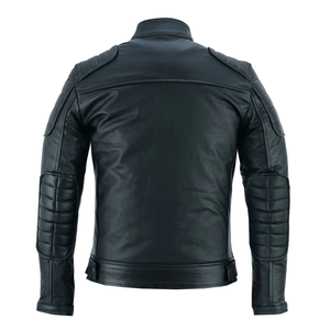 New Black Genuine Cowhide Leather Racing Motorbike Jacket CE-Certified Protections Adventuring Motorcycle Riding Jacket For Men - Product Image 3