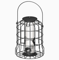 Mangeoire à oiseaux en métal anti-écureuil, design mural écologique pour une utilisation en extérieur en hiver, contient des graines pour les oiseaux