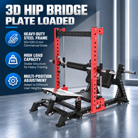 Machine à pont de hanche 3D BN multi-positions à charge libre, avec cadre en acier robuste, pour clubs de fitness et centres d'entraînement d'athlètes