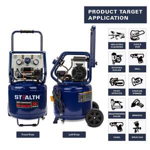 Compresseur d'air sans huile ultra silencieux de 12 gallons, 1,5 HP, 150 PSI, 68 décibels, 1/4 pouce Accessoires et pièces pour outils pneumatiques X 25 Ft. - Product Image 5