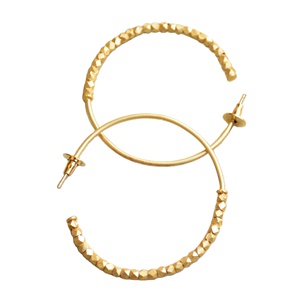 ต่างหูห่วงทองเหลืองแท้ ห่วงหินธรรมชาติแท้ ชุบทอง 18K รูปทรงเรขาคณิต คลาสสิก ทันสมัย พรีเมียม พร้อมส่ง B2B - Product Image 5