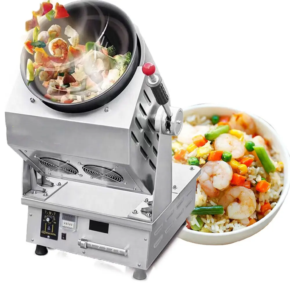 Robot de cuisine industriel 130l/360l/640l, Machine à riz frit, Robot de cuisine de Restaurant, Wok à sauté rotatif automatique
