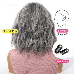 วิกผมสีบลอนด์ยาวเรียบสำหรับผู้หญิงที่มีรากสีเข้มวิกผมสังเคราะห์แบบตรงธรรมชาติสัมผัสนุ่มดูแลง่ายสีเทา - Product Image 3