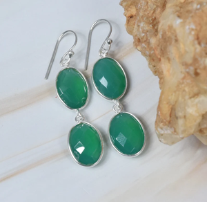 คุณภาพสูงทำด้วยมือ925เงินสเตอร์ลิงต่างหูห้อยอัญมณีสีเขียวธรรมชาติกำไลข้อมือดีไซน์หรูหราสำหรับเป็นของขวัญ - Product Image 1
