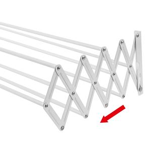 Séchoir à linge mural extensible Manemi en acier blanc, 60 cm, double niveau, pliable, intérieur/extérieur, design minimaliste pour vêtements - Product Image 6