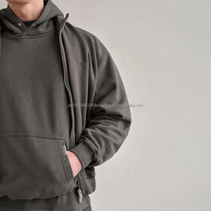 Sweat-shirt à capuche surdimensionné personnalisé, uni, streetwear, design français, tissu en molleton 100% coton, haute qualité, 400 g/m², poids lourd - Product Image 4